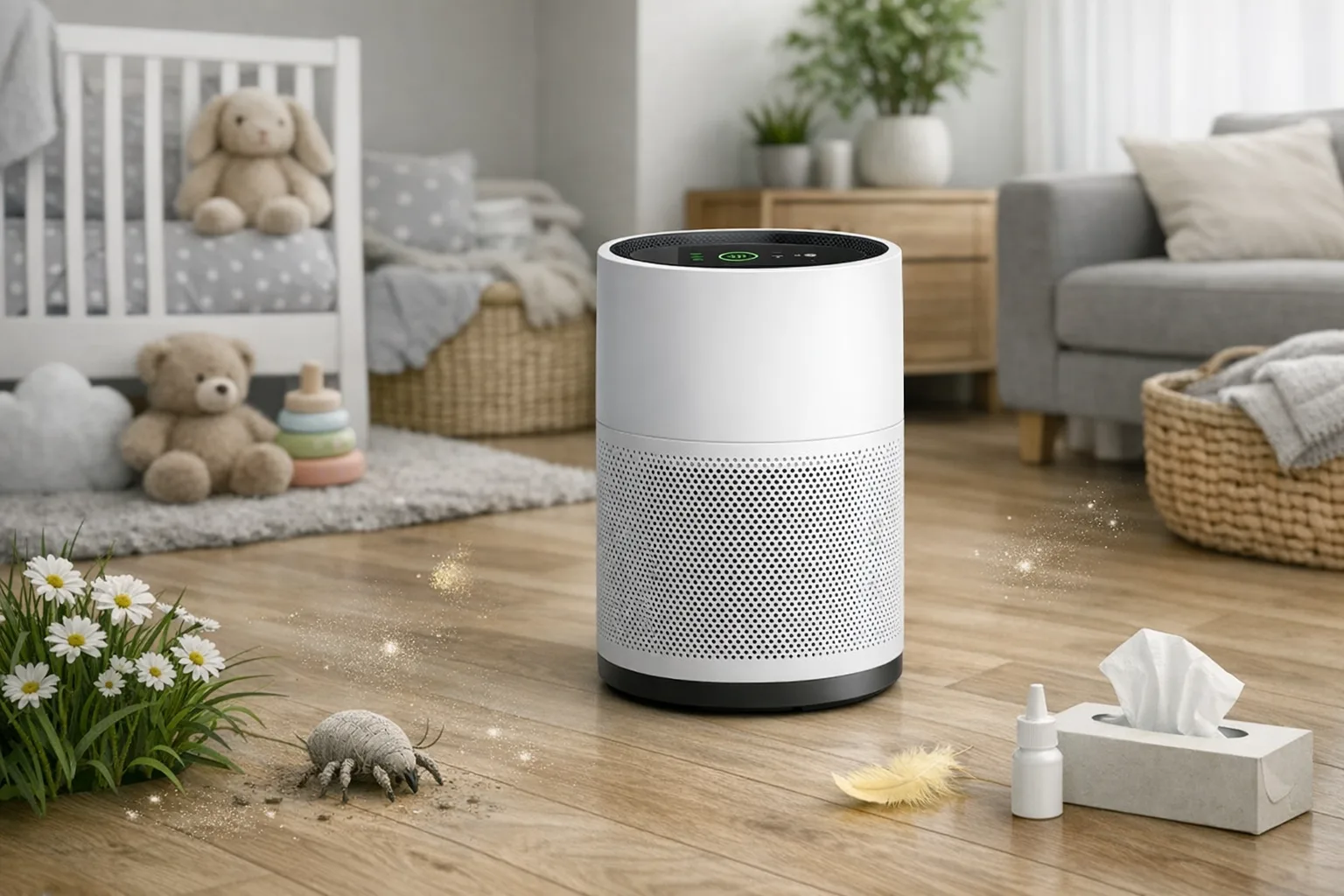 Luftreiniger fuer Zuhause: Welches Geraet passt zu Wohnraum, Allergien und Babys?