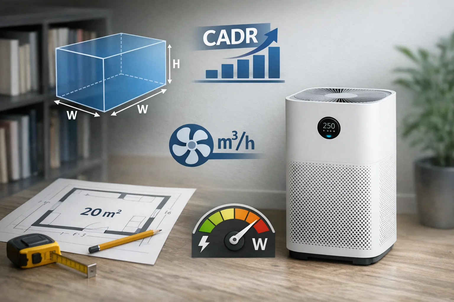 Wie waehle ich einen Luftreiniger aus? Raumgroesse, CADR und Leistung erklaert
